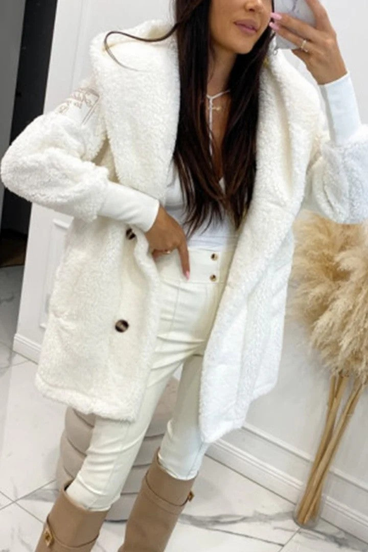 Women's Plush Loose Hooded Coat