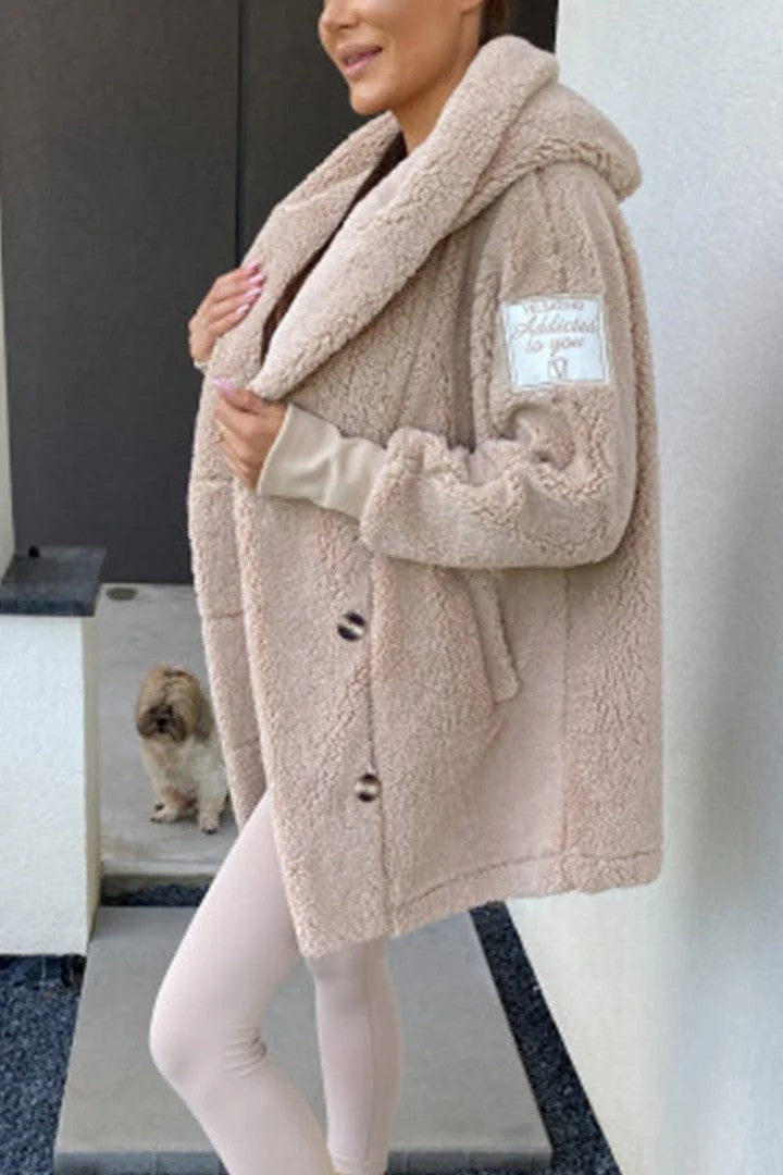 Women's Plush Loose Hooded Coat